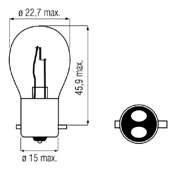 Bosma Lamp 12V-20/20W BAX15D