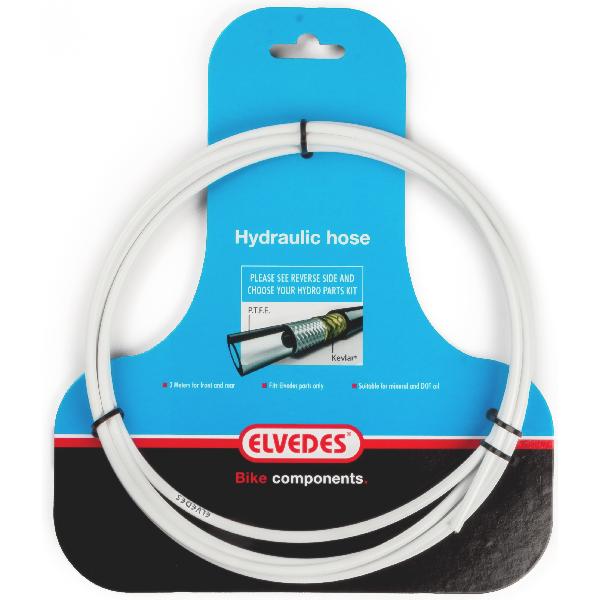 Elvedes Hydraulische leiding met PTFE voering en kevlar protectie wit (3 meter op kaart)