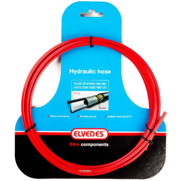 Elvedes Hydraulische leiding met PTFE voering en kevlar protectie rood (3 meter op kaart)