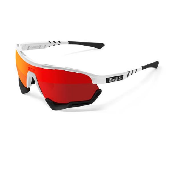 Scicon - Fietsbril - Aerotech XXL - Wit Gloss - Multimirror Lens Rood