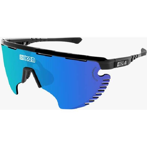 Scicon - Fietsbril - Aerowing Lamon - Zwart Gloss - Multimirror Lens Blauw