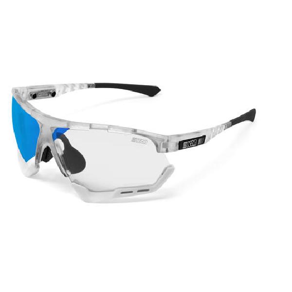 Scicon - Fietsbril - Aerocomfort XL - Frozen Matte - Fotochrome Lens Blauw Spiegel