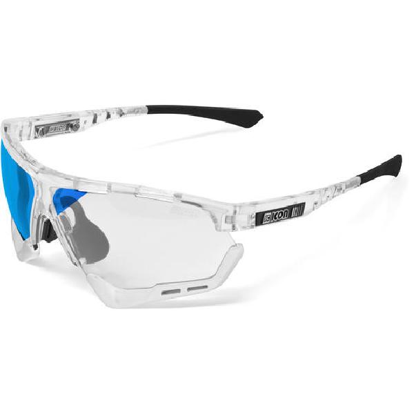 Scicon - Fietsbril - Aerocomfort XL - Crystal Gloss - Fotochrome Lens Blauw Spiegel