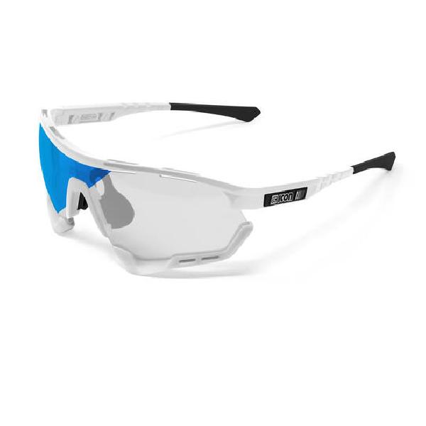 Scicon - Fietsbril - Aerotech XL - Wit Gloss - Fotochrome Lens Blauw