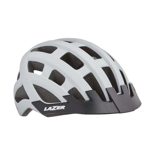 Lazer Sport Helm Compact Deluxe Mat Wit Met Vliegennet Met Led