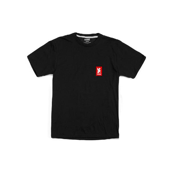 Chrome Vertical Logo Red T-shirt - Zwart<