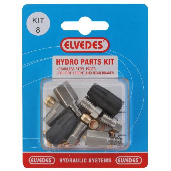 Elvedes Hydraulische onderdelen Kit 8 M 9 x 1,25 en M6 RVS
