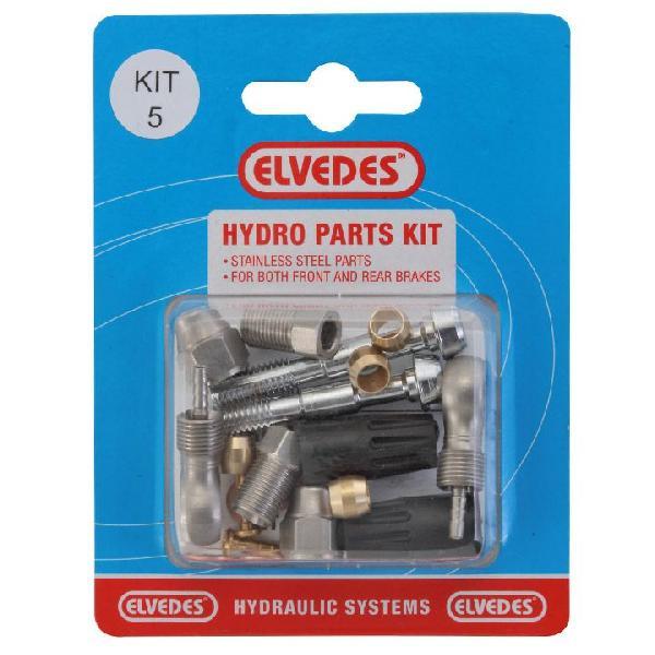Elvedes Hydraulische onderdelen kit 5 M8 + banjo RVS voor