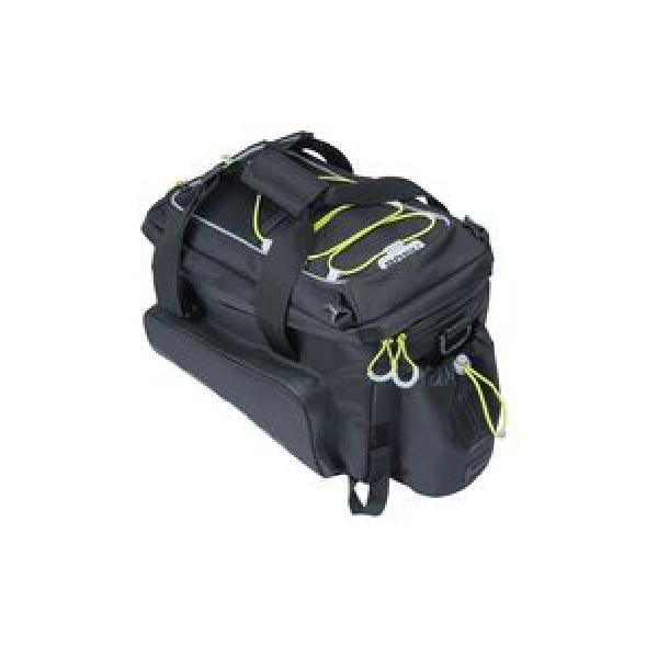 BASIL Miles XL bagagedragertas waterdicht sportief zwart/lime 9-36L MIK/RT adapterplaten