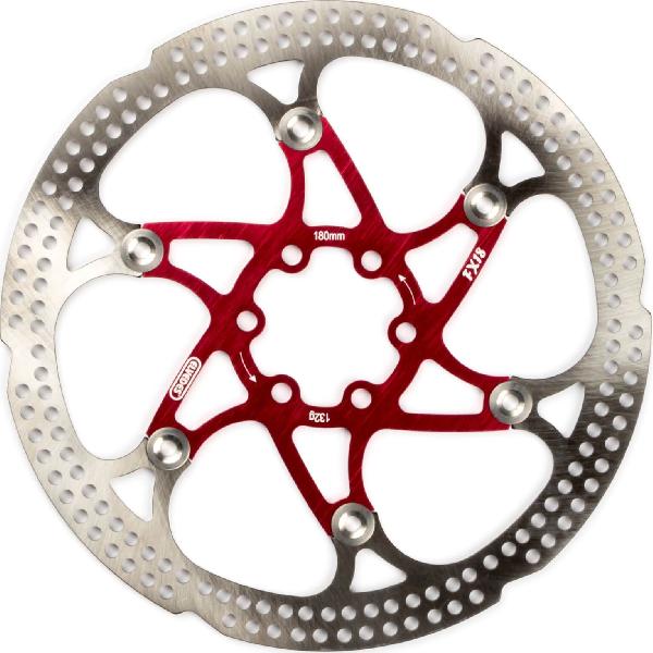 Elvedes Floating rotor 180mm 132g 6 gaats+bout rood 2015151