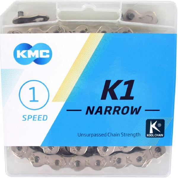 KMC Ketting 1/2-3/32 100L K1 Narrow Silver BMX/Track