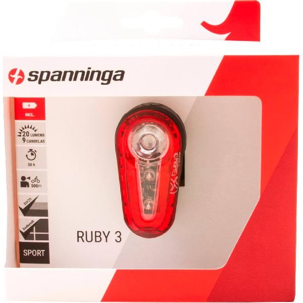 Spanninga Achterlicht Ruby 3 batterij zadelpen