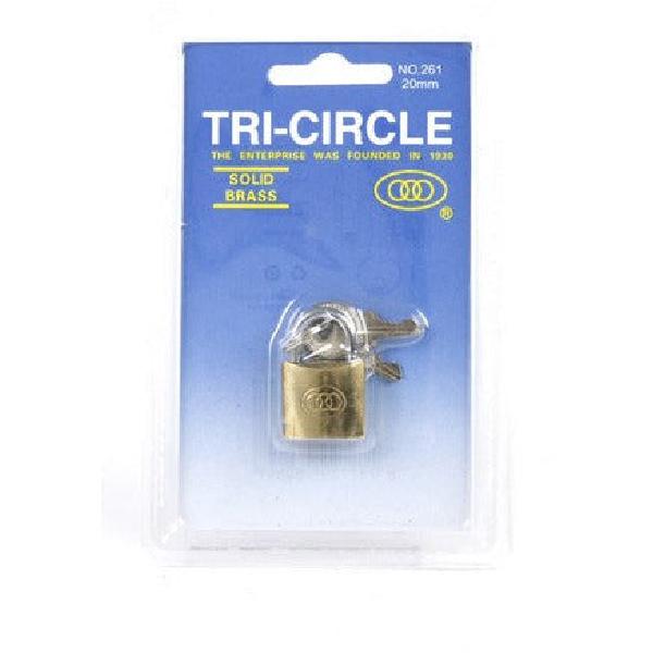 Tricircle Tri-circle hangslot 20 mm met 3 sleutel blister