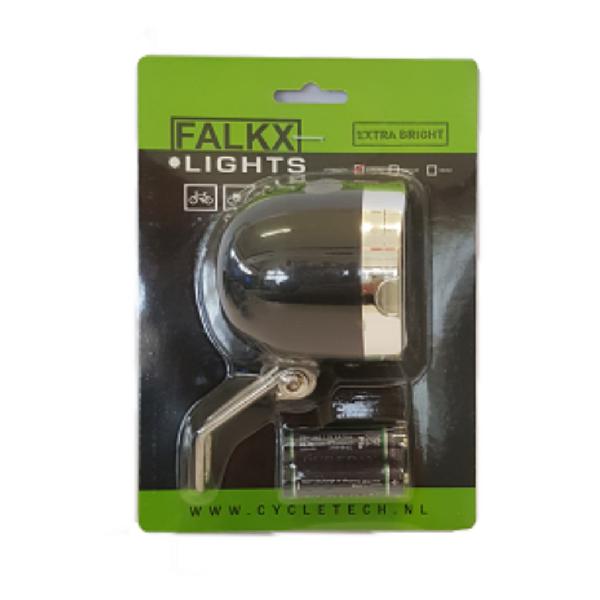 Falkx FALKX Koplamp LED. 20 kleine LEDs en 1 super bright LED inclusief batterijen (hangverpakking)