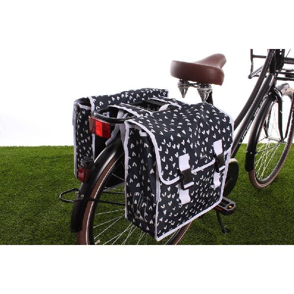 Dubbele fietstas Mara XL Double Bag Heart dots