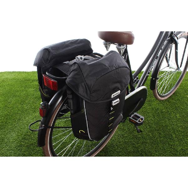 Dubbele fietstas Miles Double bag 32L Black lime