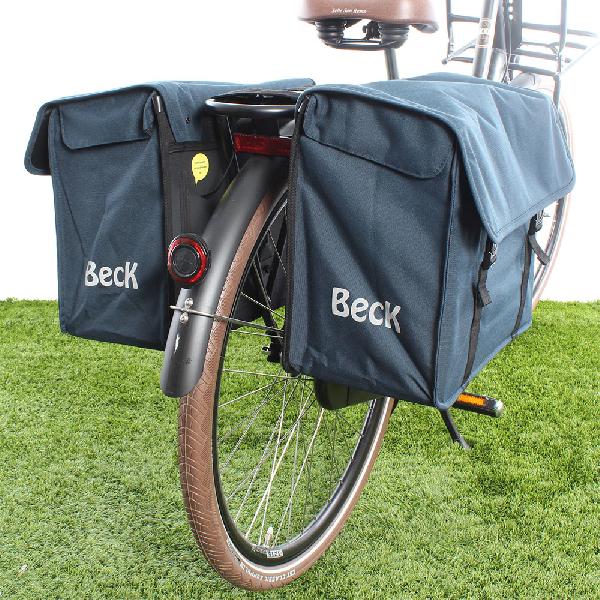 Dubbele fietstas Canvas Medium 48L Blauw