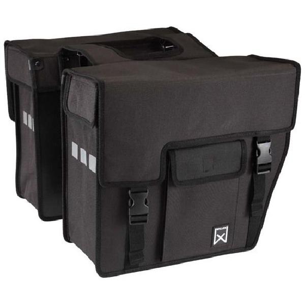 Dubbele fietstas Shopper Afgeschuind 33L Zwart