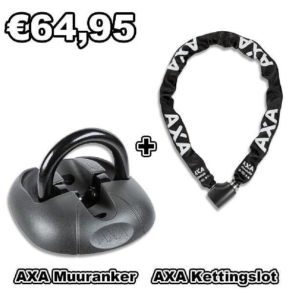 2e fietsslot aanbieding:AXA Kettingslot Absolute 9-110 ART-2 + AXA Muuranker!