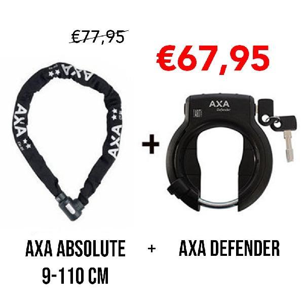 2e fietsslot aanbieding: AXA Absolute 9 110ART-2 + AXA Ringslot Defender