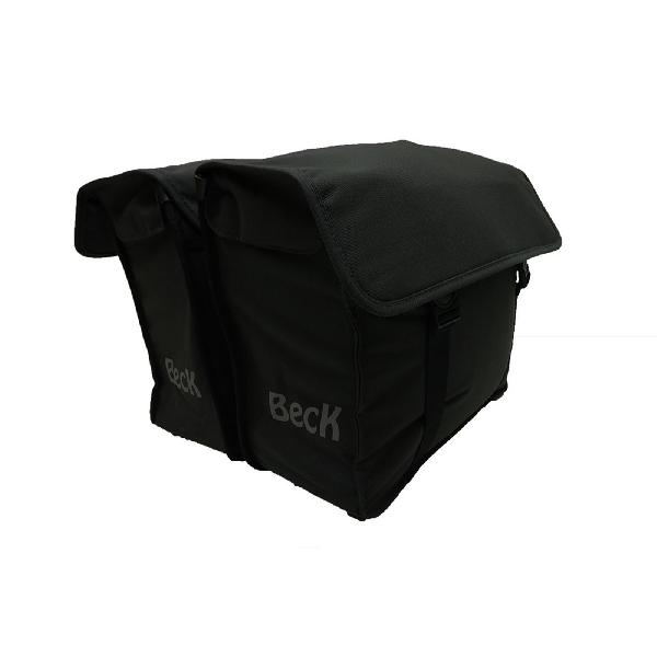 Dubbele Fietstas Canvas Small Zwart