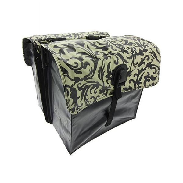 Dubbele Fietstas Small Decoration black/white