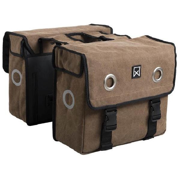 Dubbele fietstas Canvas Tas 40L Bruin