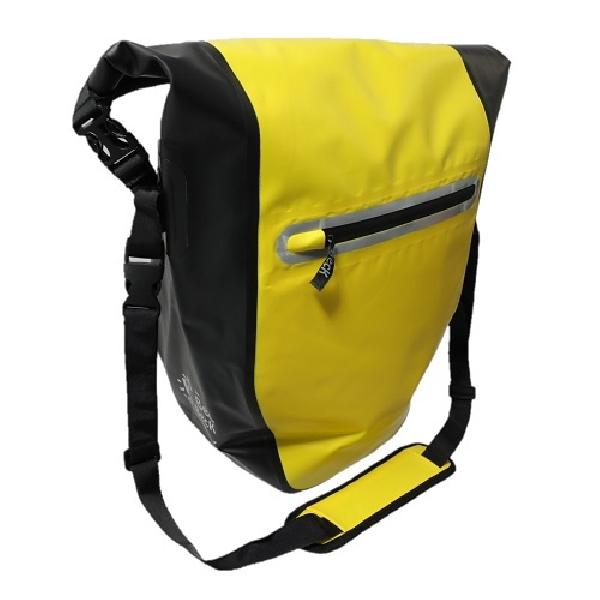 Enkele fietstas DR.Y Large 2.0 23L Matzwart/geel