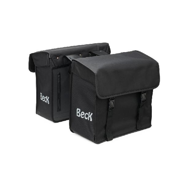 Dubbele fietstas Canvas Small 30L Zwart