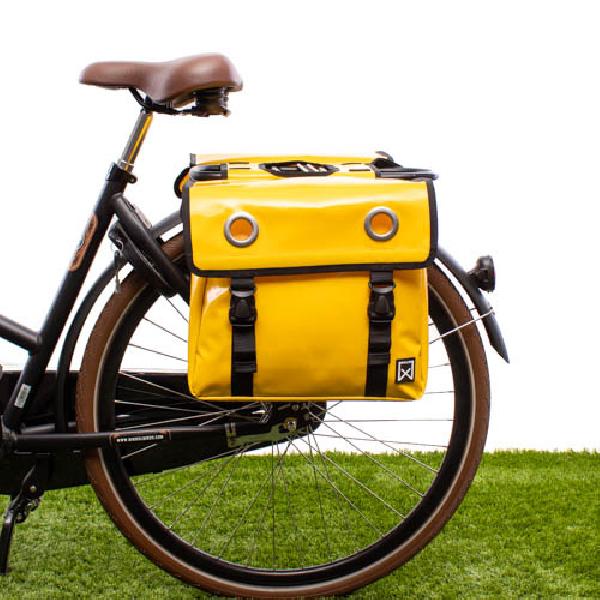Dubbele fietstas Bisonyl 30L Geel