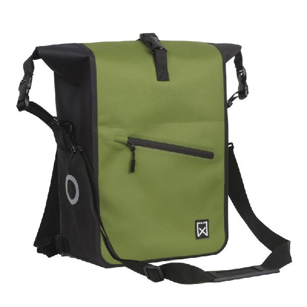 Enkele fietstas en rugtas Combi Waterdicht 27L Groen