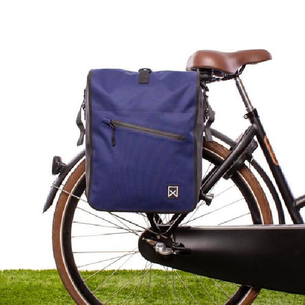 Enkele fietstas en rugtas Combi Waterdicht 27L Blauw