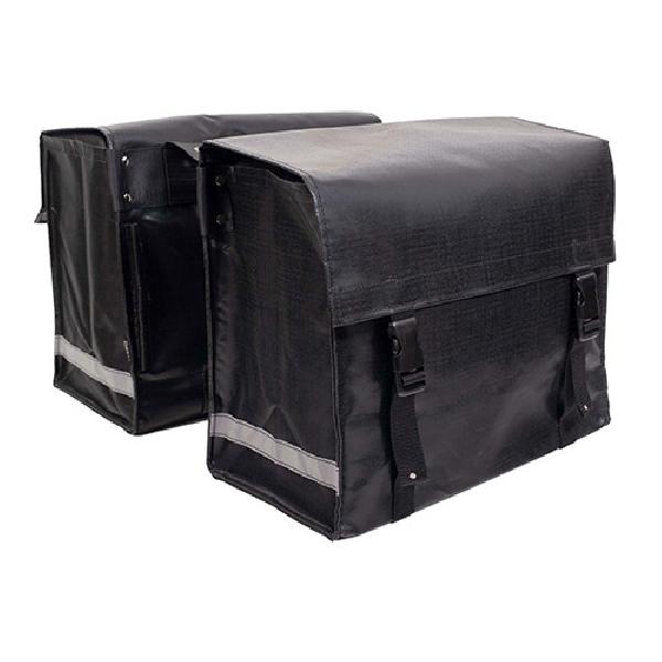 Dubbele fietstas Nostalgic 52L Black Shiny