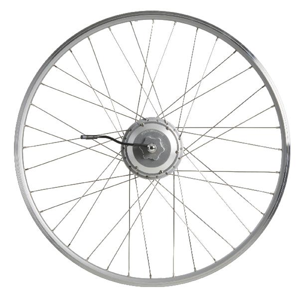 Achterwiel voor elektrische fiets 28 inch dubbelwandig 24v zilver