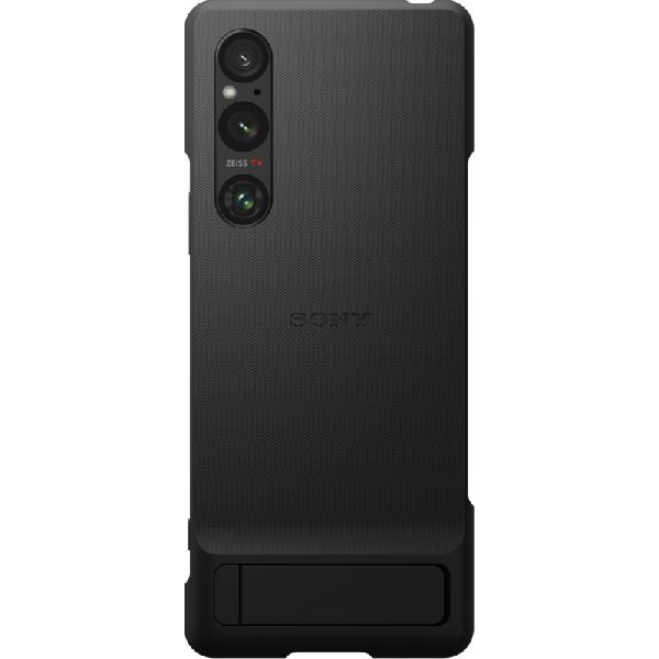 Sony Xperia 1 V Back Cover Zwart Met Standaard