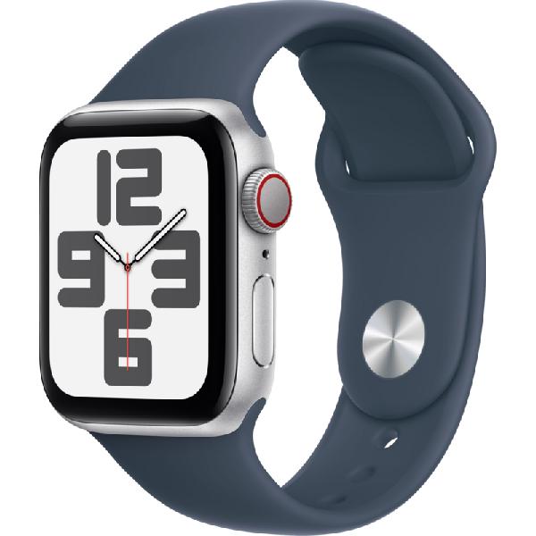 Apple Watch SE (2022) 4G 40mm Zilver Aluminium Sportband S/M