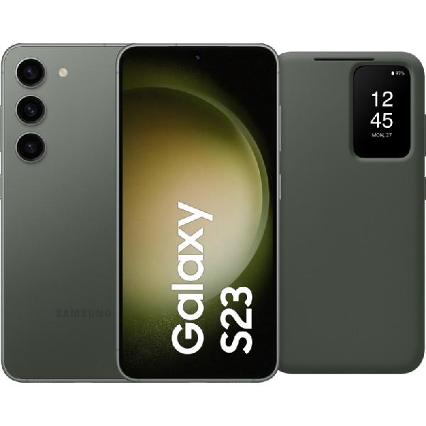 Samsung Galaxy S23 256GB Groen 5G + Clear View Book Case Groen