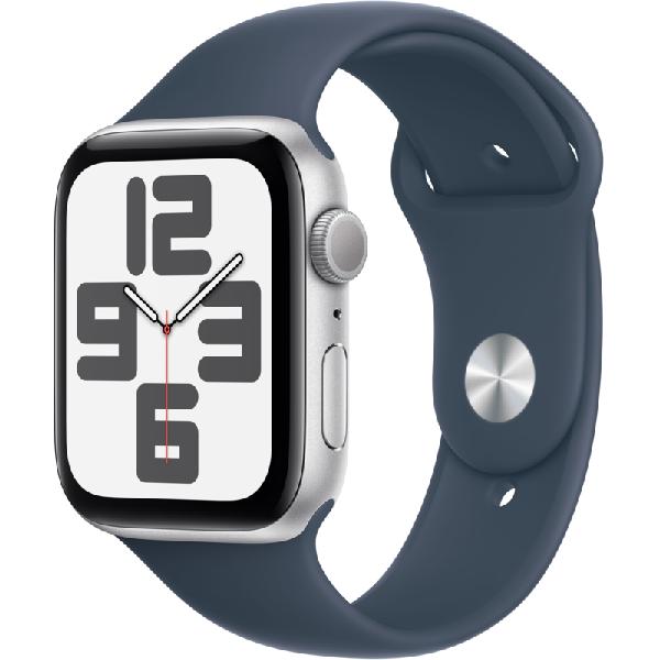 Apple Watch SE (2022) 44mm Zilver Aluminium Sportband M/L