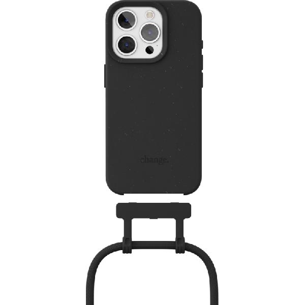 Change Case Apple iPhone 15 Pro Back Cover met Koord Zwart