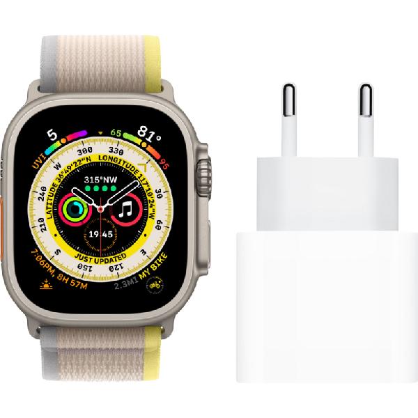 Apple Watch Ultra 4G 49mm Alpine Band Oranje S + Apple Oplader