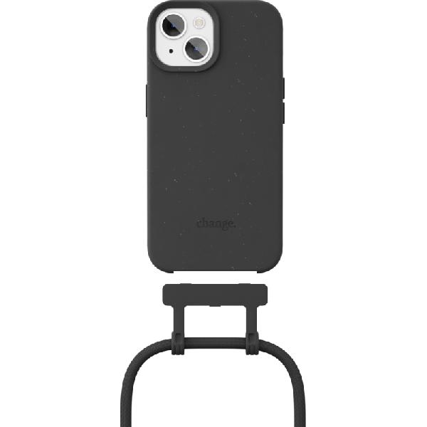 Change Case Apple iPhone 15 Back Cover met Koord Zwart