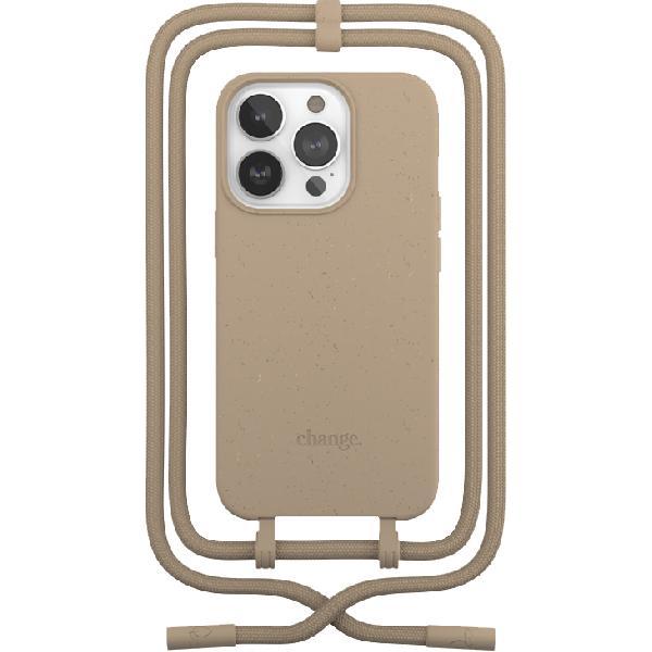 Change Case Apple iPhone 14 Pro Max Back Cover met Koord Bruin