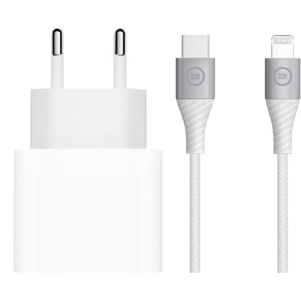 Apple Usb C Oplader 20W + Lightning Kabel 1,5m Nylon Wit