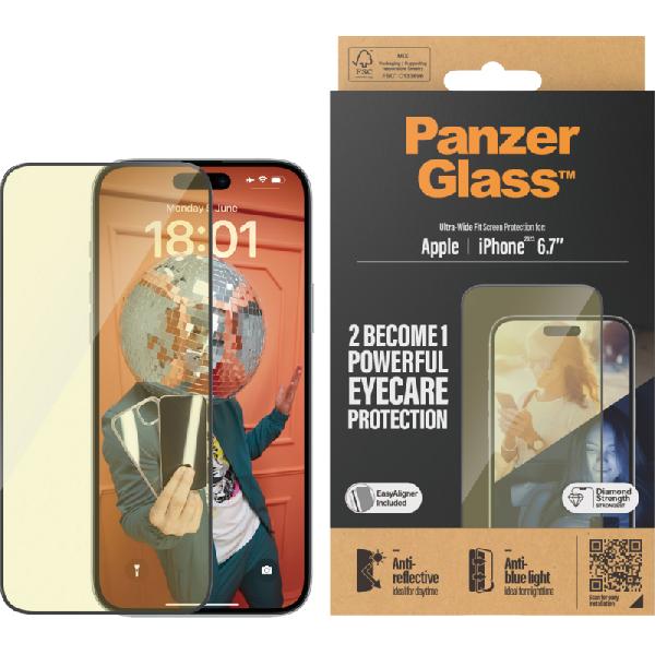 PanzerGlass Ultra-Wide Fit Apple iPhone 15 Plus Blauw Licht Filter Screenprotector Glas