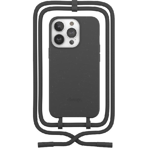 Change Case Apple iPhone 14 Pro Max Back Cover met Koord Zwart