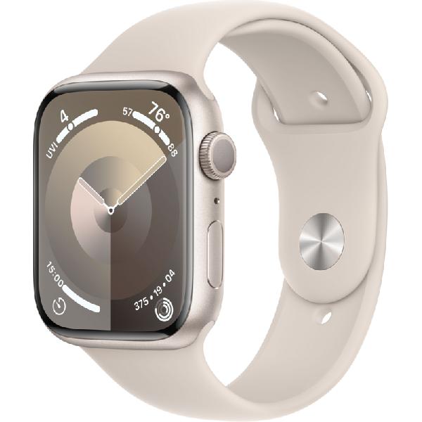 Apple Watch Series 9 45mm Starlight Aluminium Sportband M/L