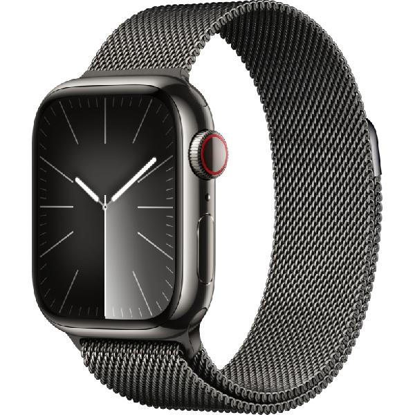 Apple Watch Series 9 4G 41mm Grafiet Rvs Milanese Polsband