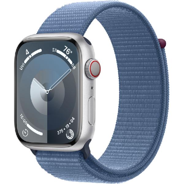 Apple Watch Series 9 4G 45mm Zilver Aluminium Sport Loop
