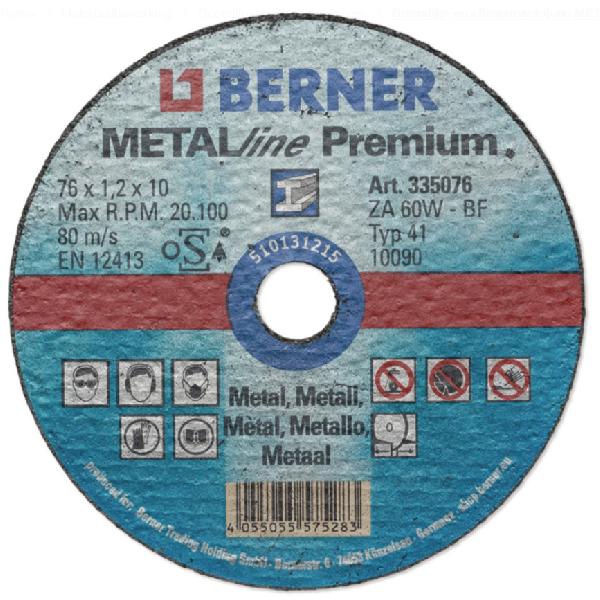 Berner Doorslijpschijf metaal Metalline Premium 76mm (25st)