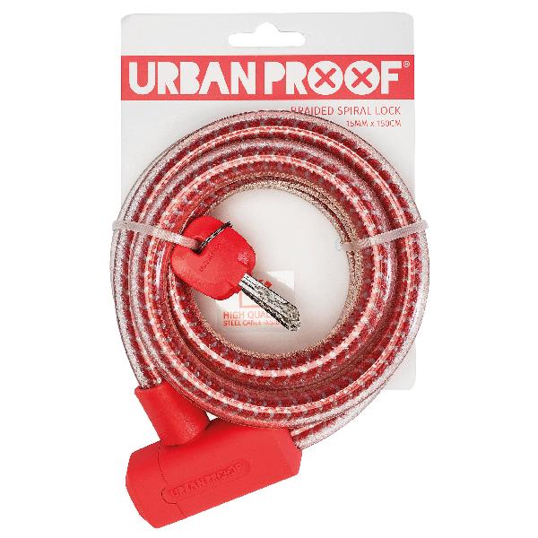 UrbanProof Kabelslot Braided 15mmx150cm Kreeft rood